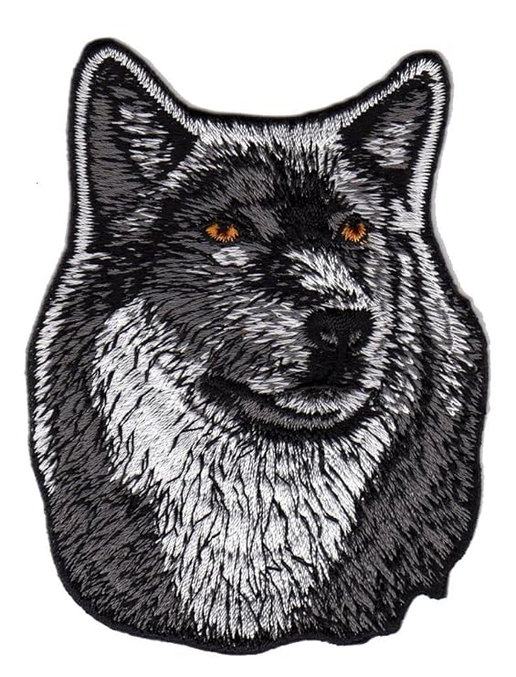 Wolf Hund Aufnäher Bügelbild Iron on Patches Applikation