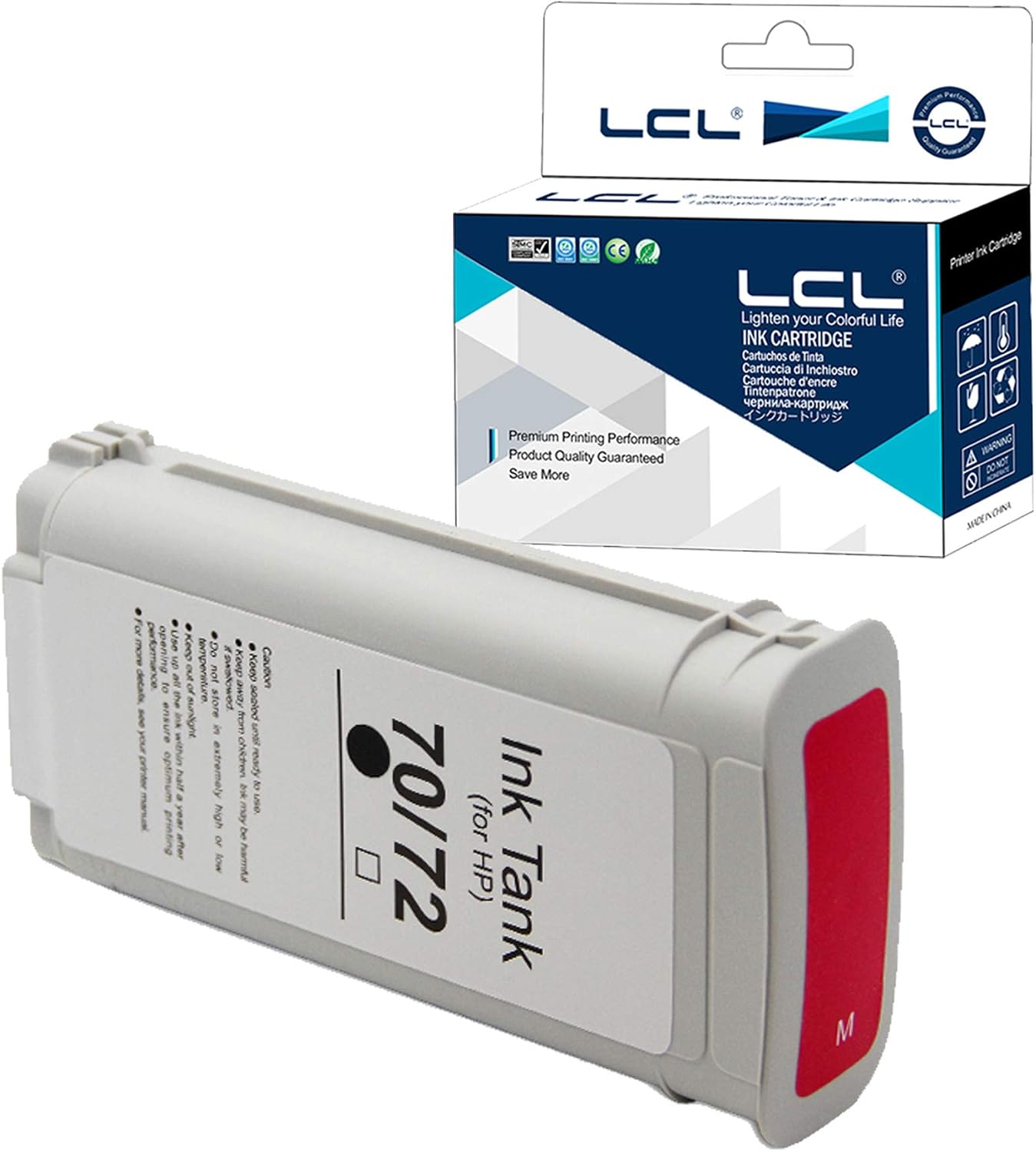 LCL Compatible Ink Cartridge 70 C9453A 135ML High Yield (1Pack Magenta) Replacement for HP Designjet Z2100 Z3100 Z3100PS Z3200 Z3200PS Z5200 Z5400