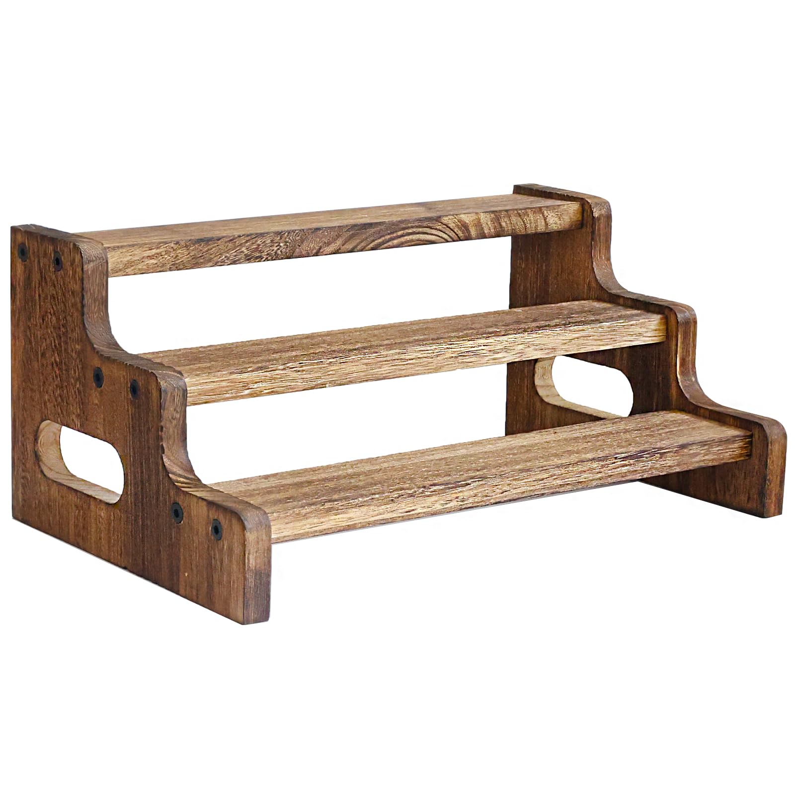 Photo 1 of **MISSING HARDWARE**3-Tier Spice Rack, 13.8 Inch Wood Step Shelf Countertop Spice Storage Holder, Kitchen Pantry Cabinet Organizer Cupboard for Spice Bottles, Jars, Seasonings, Baking Supplies,Bathroom Organizer