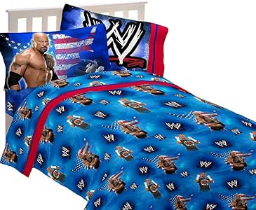 Amazon.com: 4pc WWE Wrestling Full Bed Sheet Set The Rock ...