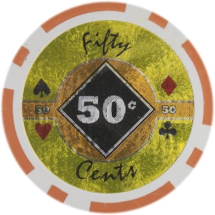 Amazon Com Brybelly Black Diamond Poker Chip Heavyweight 14 Gram Clay Composite Pack Of 50 0 50 Orange Sports Outdoors