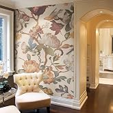 Zeeko Vintage Beige Floral Peel and Stick Wallpaper Mural, 98" x 59" | Large Flower Art Deco Wall Murals, Ideal for Bedroom TV Background Wall Paintings, Home Decor