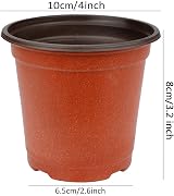 Augshy 75+ Pcs 4 Inch Nursery Pots Plastic Plant Pot Seed Starting Red view 2