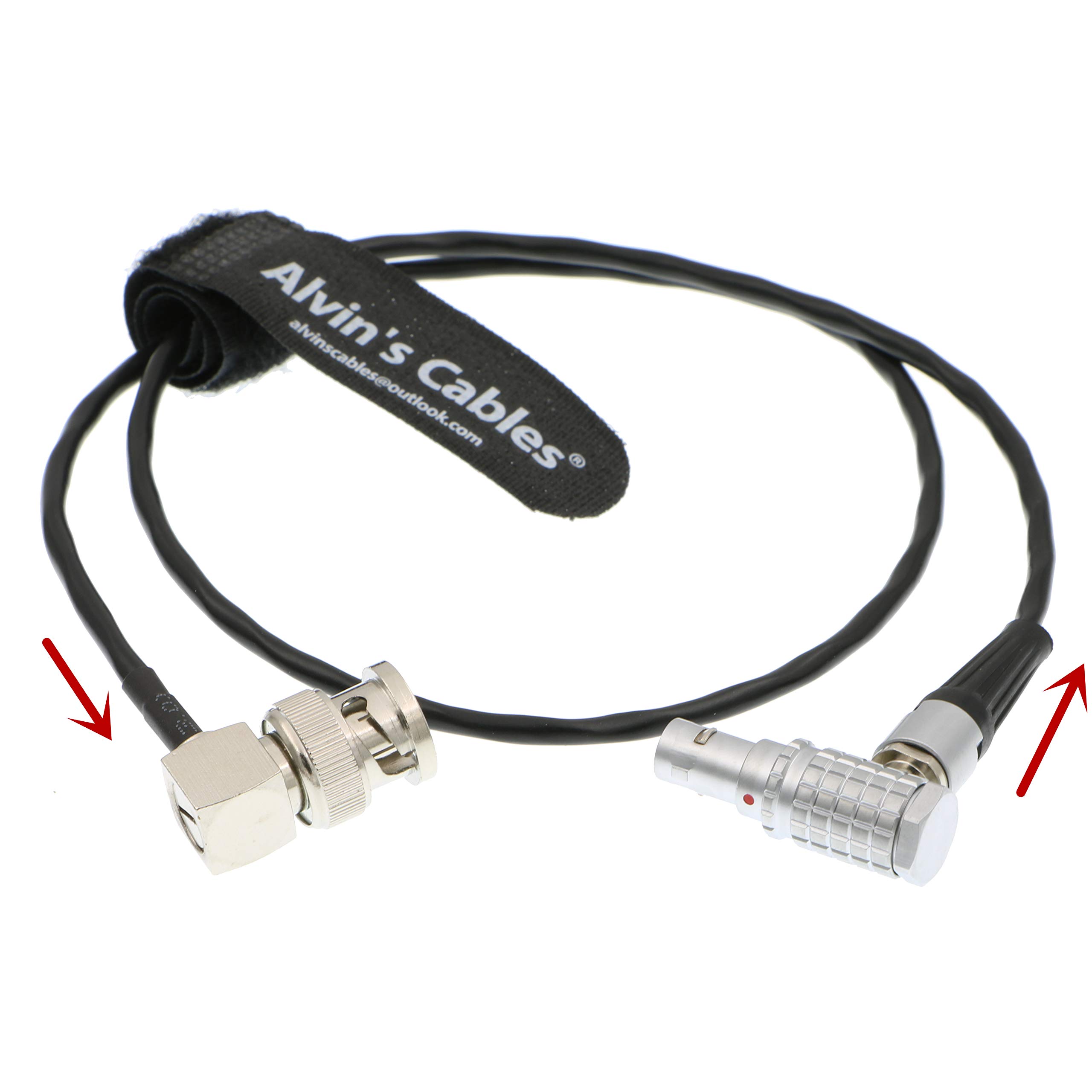 Alvin's Cables 5 Pin to BNC Right Angle SMPTE Time Code Out Cable for ARRI Alexa Mini Sound Devices ZAXCOM