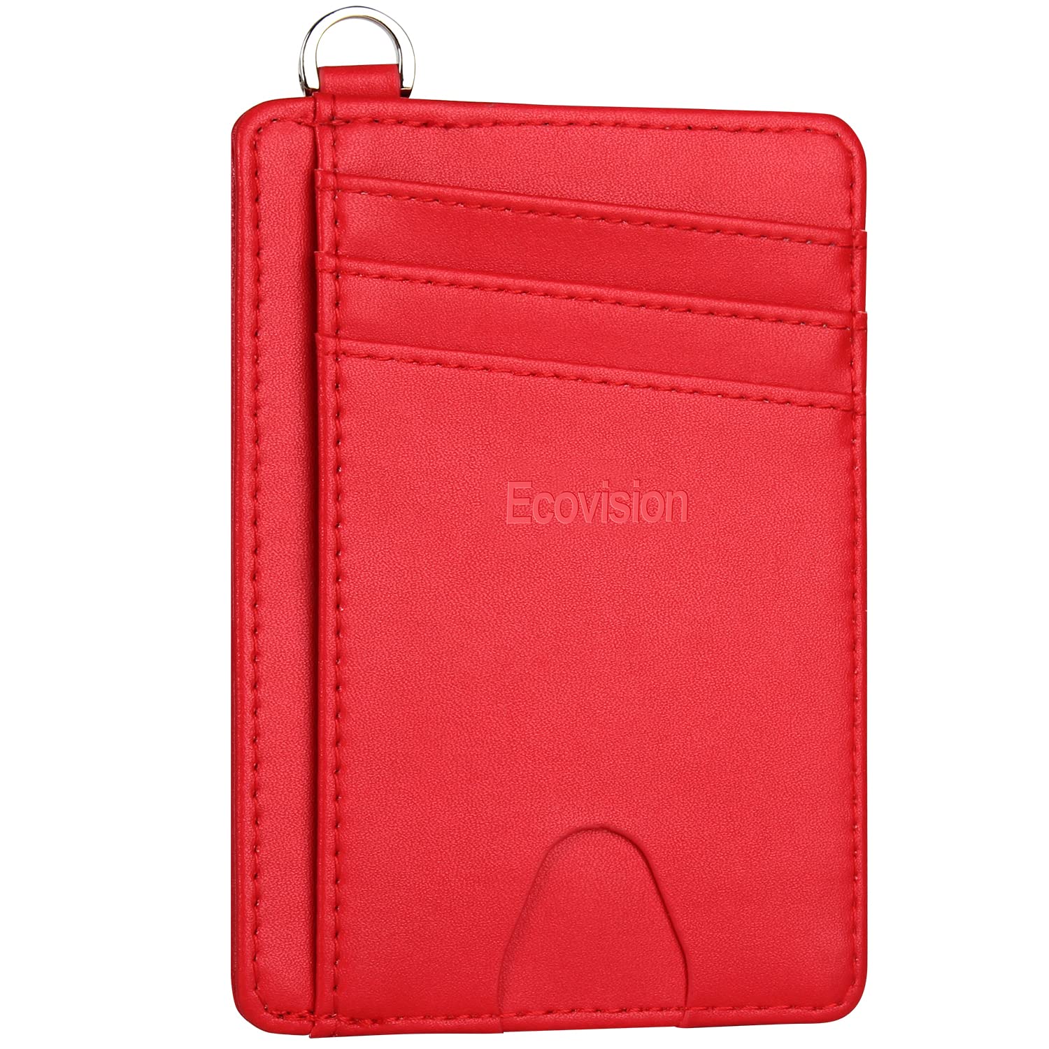 Photo 1 of EcoVision Slim Minimalist Front Pocket Wallet, RFID Blocking Credit Card Holder Wallet with Detachable D-Shackle for Men Women