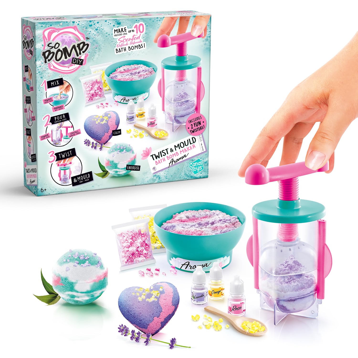 Canal Toys - So Bomb DIY - Light Up Bath Bomb Carry Case for Children - Bath Bomb Making Kit with Moulds Powders Pipette and Light Up Surprises - Creative Activity 6 Years Plus