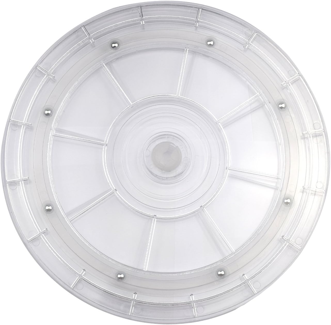 Lazy Susan Turntable Organizer 12 inch White Acrylic rotating stand display for Spice Rack Table Spices Cake Decorating Kitchen Cabinet Fridge TV Refrigerator Pantry Jewelry Art (12inch, Clear White)