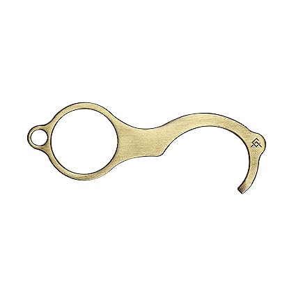 Cuir Ally Clean Tool Brass for Door Opening, Lift Button Pressing, Knife Edge to Open Packages Ergonomic