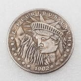 Statue of Liberty Copy 1902 U.S Hobo Morgan Coin Silver Plated Replica Commemorative