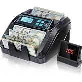 MUNBYN IMC51 Money Counter Machine Count Value, Add+Batch/Add+ Value Mode Bill Counter, UV/MG/IR/MT Detection, USD only Cash Counter,1100 Bills/min, Money Counting Machine with LCD Display (Black)