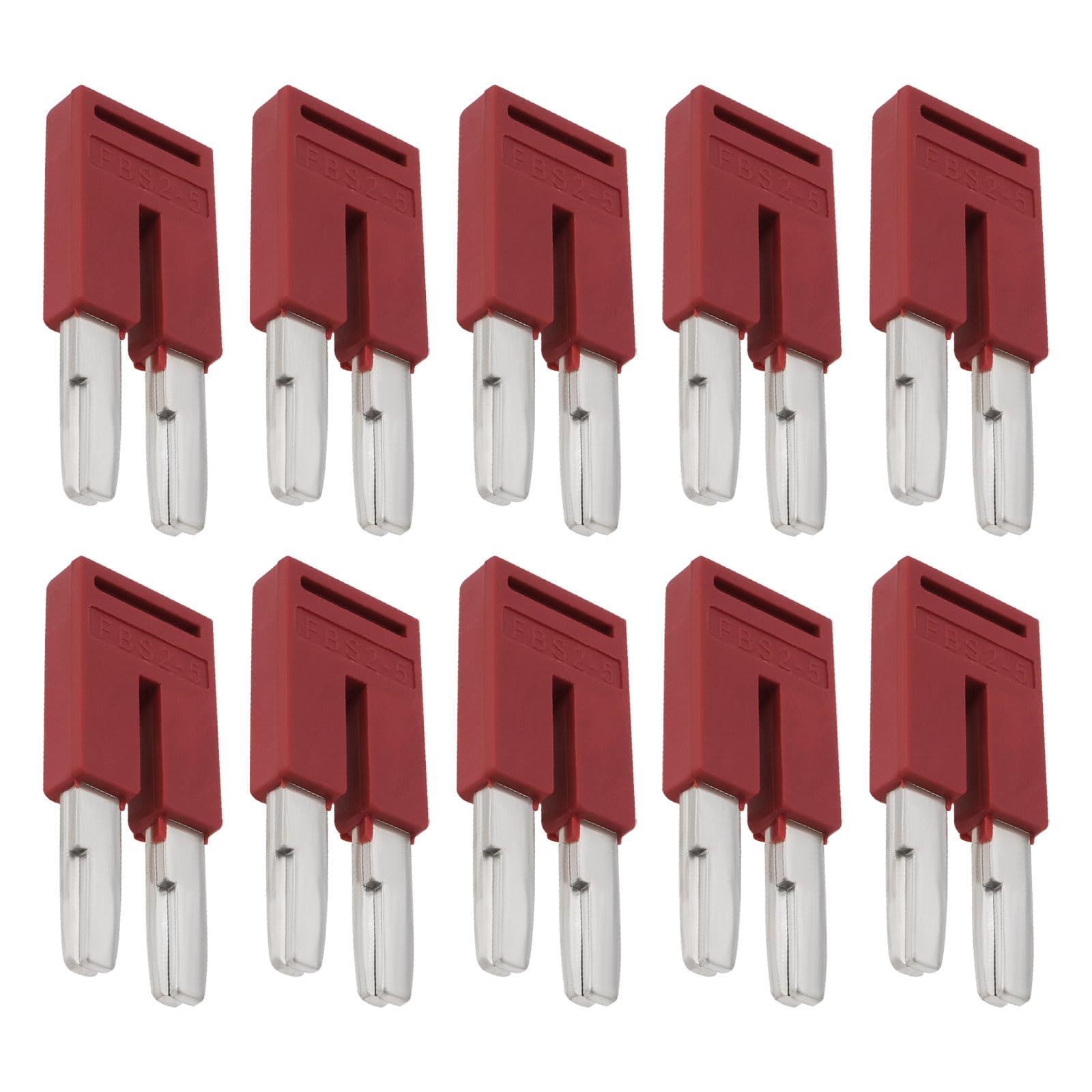 EMSea 10 PCs FBS 2-5 Plug in Contact Bridge 3030161 Square Bridge FBS Jumper Bar for UT ST Push-in Terminal Centre Cross Bridges Red