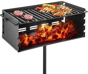 VEVOR Parrilla BBQ Acero al Carbón, Pilar Enterrado de 61 x ...