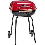 Americana The Swinger with an adjustable six-position cooking grid in red