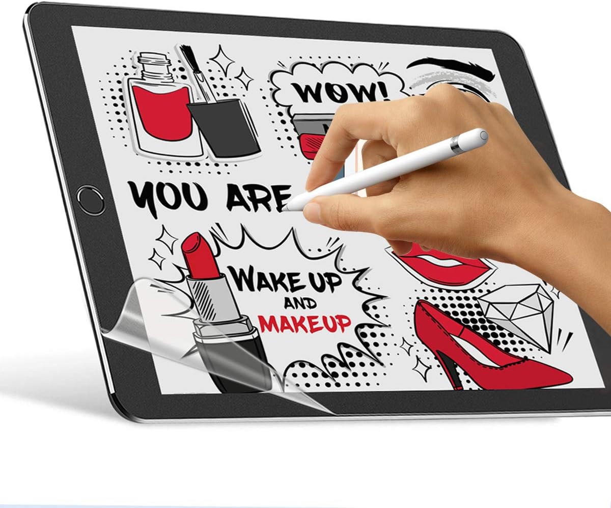 HOPUT Paperlike iPad 7 10.2 inch Screen Protector (2019 Model, 7th Gen), iPad 10.2" Matte PET Film for Paperlike Drawing & Writing, Fits Apple Pencil & Touch ID, Anti-Glare& Anti-Slip, Bulbble-Free