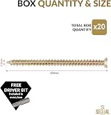 SEQUAL 100mm Concrete Screws Pack of 20 Torx Bit Included view 6