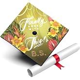 Once Upon A Time Graduation Cap Topper with Flowers, Grad Cap Decorations, Class of 2025 Grad Cap Topper