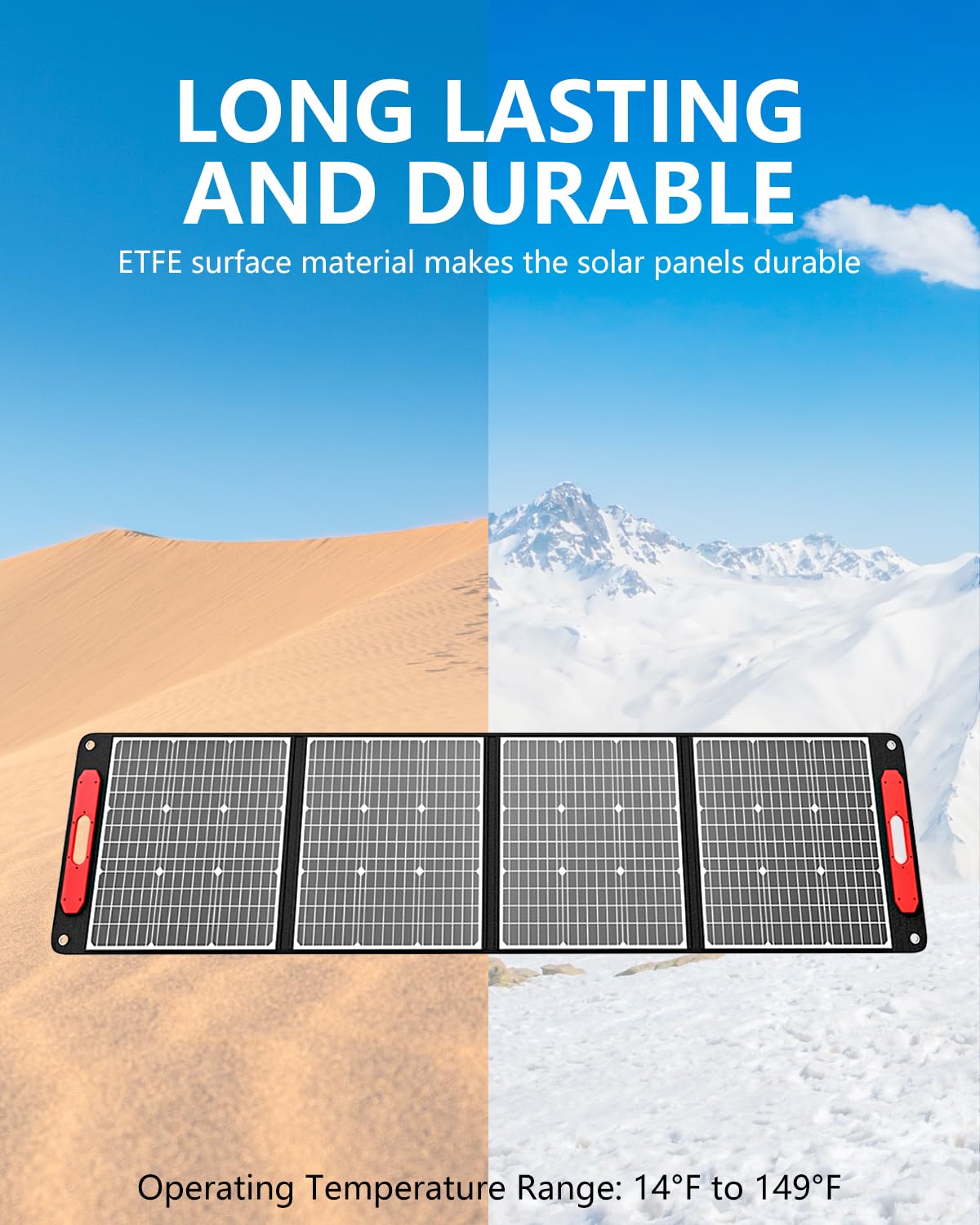 ELECAENTA 200W Portable Solar Panel for Power Station, 25% High Efficiency, Ultra Light with Kickstands, 20V/10A Foldable ETFE Solar Charger for Camping RV Trip Outdoor Home Backup Off Grid