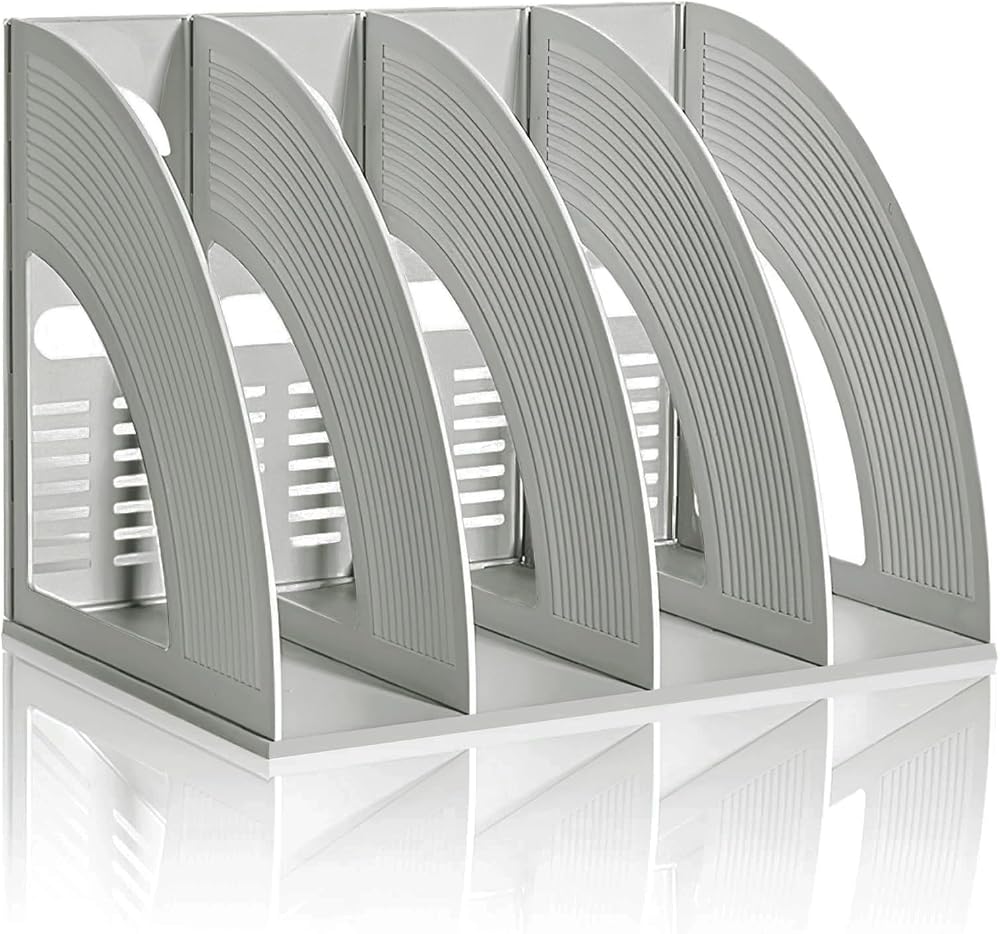 KXF Arched Desk Organizer 4 Compartments ABS Plastic File Magazine Rack