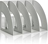 KXF Arched Desk Organizer 4 Compartments ABS Plastic File Magazine Rack