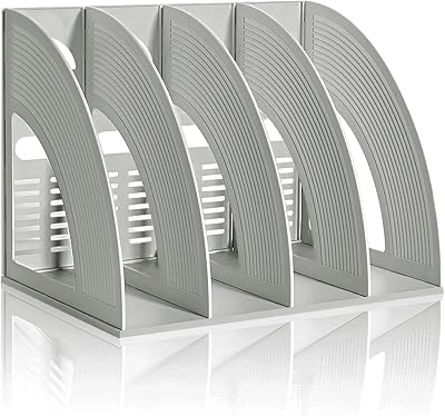 KXF Arched Desk Organizer 4 Compartments ABS Plastic File Magazine Rack