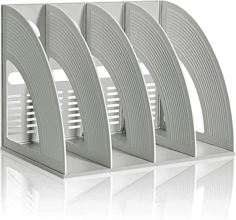KXF Arched Desk Organizer 4 Compartments ABS Plastic File Magazine Rack