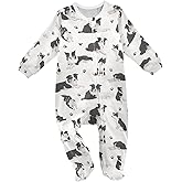 SHJI Baby One-Piece Footies Long Sleeve Rompers Pajamas Zip Front Pjs for Boys Girls kids