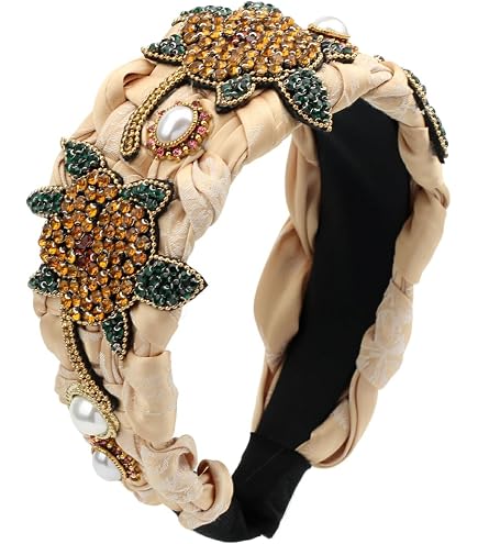 Amazon.com : Florate White Crystal Flower Headband for Women  display picture 3