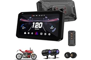 Mogico T7 Ultra Motorcycle GPS Navigator Wireless CarPlay Android Auto Blind Spot Detection Smart Riding System, Tire Pressur