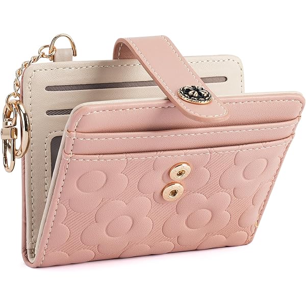 PHILOMI Cartera De Cuero Para Mujer Slim RFID Tarjetero Simple Titular De La Tarjeta De Crédito, Marrón, Minimalista