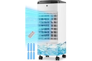 Uthfy Portable Air Conditioners, 3 IN 1 Evaporative Air Cooler,Portable AC for Room,Windowless Swamp Cooler Air Conditioner for Bedroom Indoor,Cooling Fan with Remote 12H Timer,3 Speeds,Oscillation