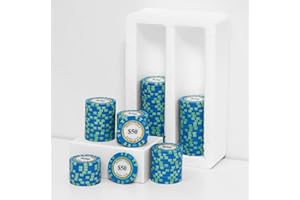 SODFAS 100 Piece Clay Poker Chips 14 Grams Heavyweight Clay Composite Casino 40mm Chips for Texas Hold’em Game Night