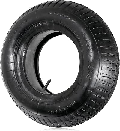Spares2go Wheelbarrow Wheel Tyre and Inner Tube 4.00-8 4.80-8 35psi