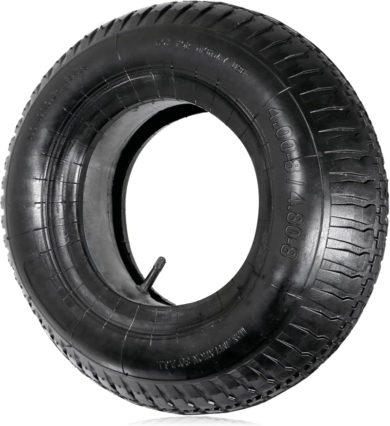 Spares2go Wheelbarrow Wheel Tyre and Inner Tube 4.00-8 4.80-8 35psi