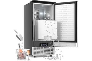 RAPSUAR Under Counter Ice Maker, 95Lbs/Day with 35lbs Storage Bin, 40Pcs Cubes in 10Mins, Reversible Door, Built in Ice Machine for Home Office Commercial, Ice Maker Machine Commercial