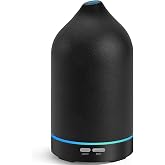 URPOWER 120mL Ceramic Essential Oil Diffuser Quiet Diffusers for Home | Sleek Ceramic Design with Ultrasonic Mist, 2 Mist Modes and Ambient LED Lighting Brings Comfort to Your Daily Routine