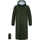 iCreek Long Raincoat Waterproof Rain Jacket with Hood for Men Women | Rain Poncho, Lightweight 0.87lb, Waterproof 8000mm, Packable, Elastic Cuffs, Adjustable Hood, Hiking, Travel, Work, Fishing