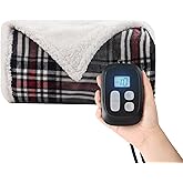 Heated Blanket Electric Blanket Full Size 72''x84'' with 10 Heating Levels, 12 Hour Auto Shut Off, Machine Washable, Flannel & Sherpa Soft Warming Blanket for Couch, Bed, Office - Gray & Red