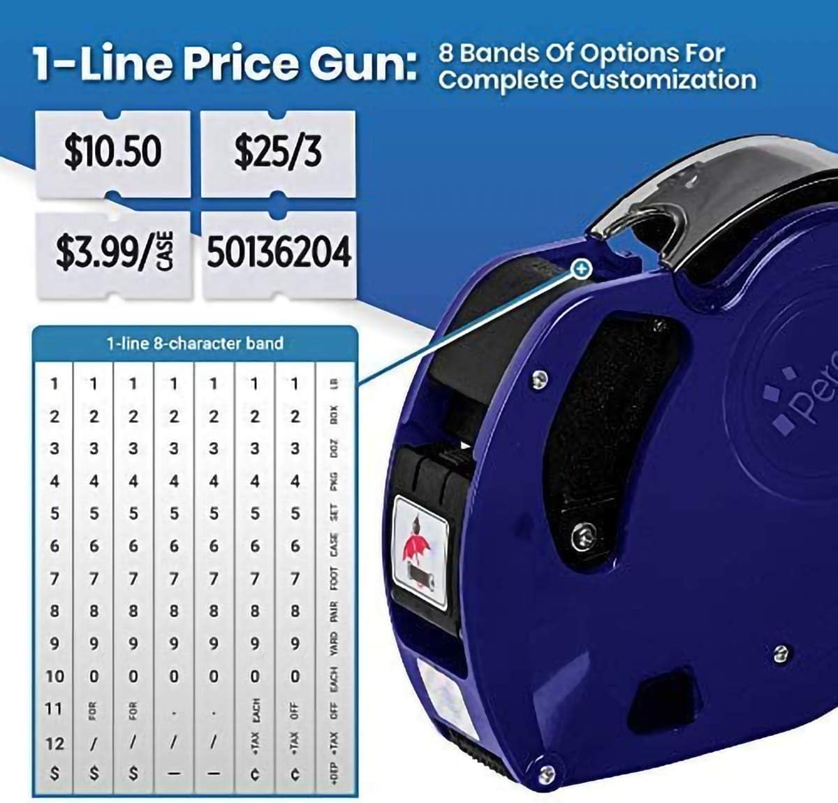 Perco Lite 1 Line Price Gun with Labels Kit - Includes 5, 600 Blank White Labels, 2 Ink Rollers, 1 Ink roll and Labels Pre-Loaded : Office Products