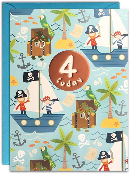 James Ellis Hc3143 Carte D Anniversaire Pirates 4 Ans Amazon Fr Fournitures De Bureau