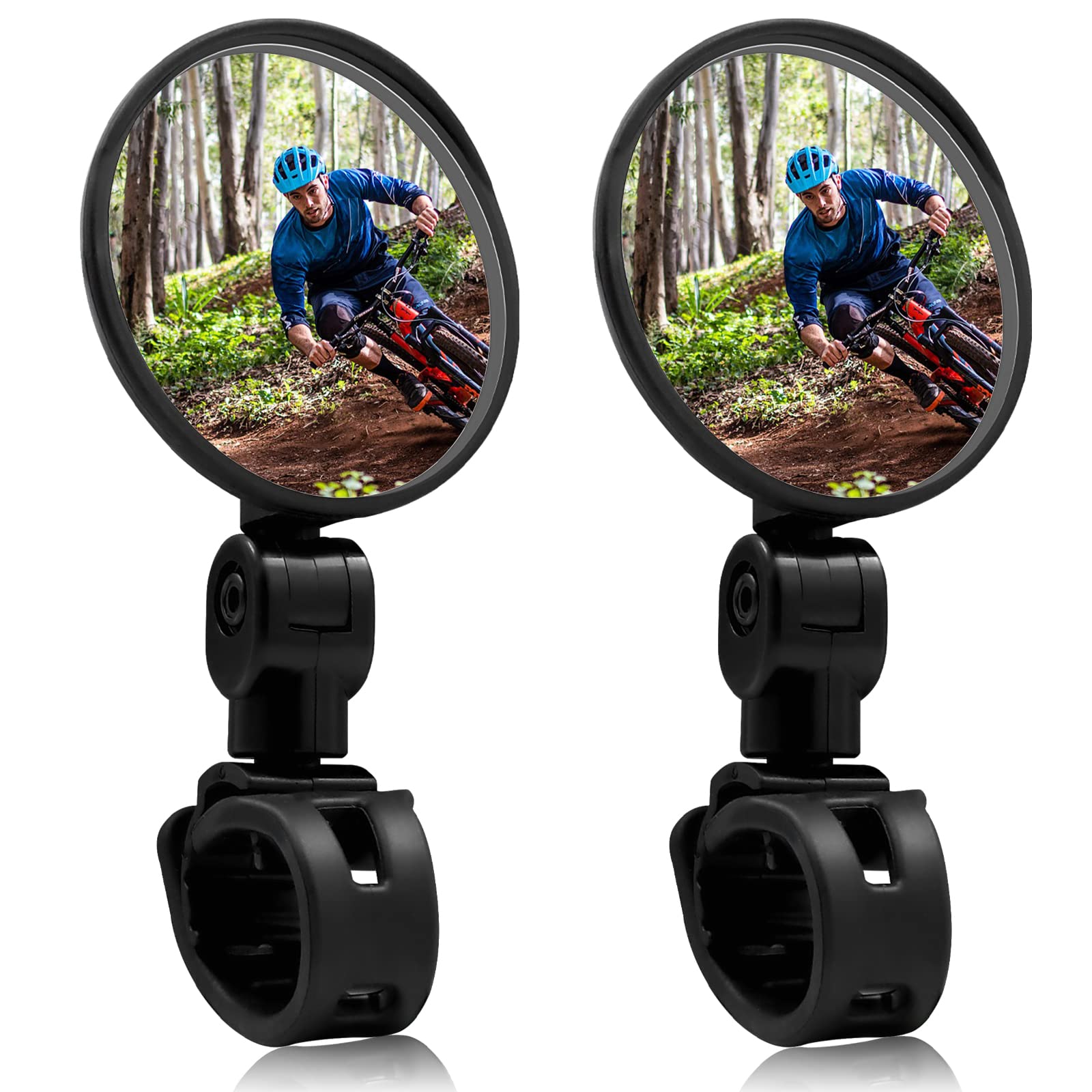 Ygmylandbb Bike Mirror, Bicycle Cycling Rear View Safe Mirrors, Wide Angle Bicycle Mirror, Acrylic Convex Mirror, 2 Pieces Left and right-sided mirrors for Most Mountain Road Bike (8cm)