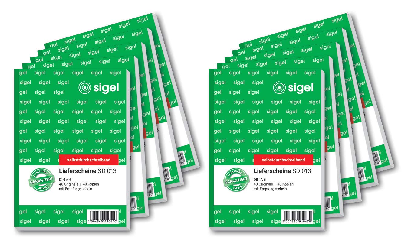 Sigel Forms – De Delivery Note (2fach Pack of 10