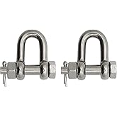 Extreme Max 3006.8345.2 BoatTector Stainless Steel Bolt-Type Chain Shackle - 3/8", 2-Pack