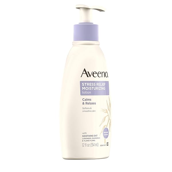 AVEENO STRESS RELIEF MOISTURIZING BODY LOTION WITH LAVENDER, NATURAL OATMEAL AND CHAMOMILE & YLANG-YLANG ESSENTIAL OILS TO CALM & RELAX, 12 FL. OZ