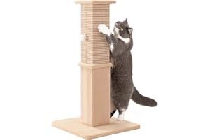 Aplatho Tall Cat Scratching Post for Indoor Cats Adults, Sturdy Cat Scratcher for Large Cats, Heavy Duty Cat Scratch Pole with Hanging Balls