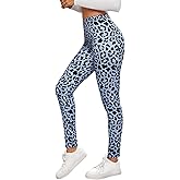 JEPWUT Women's High Waisted Leopard Print Leggings - Tummy Control Stretchy Skinny Yoga Pants Workout Tights
