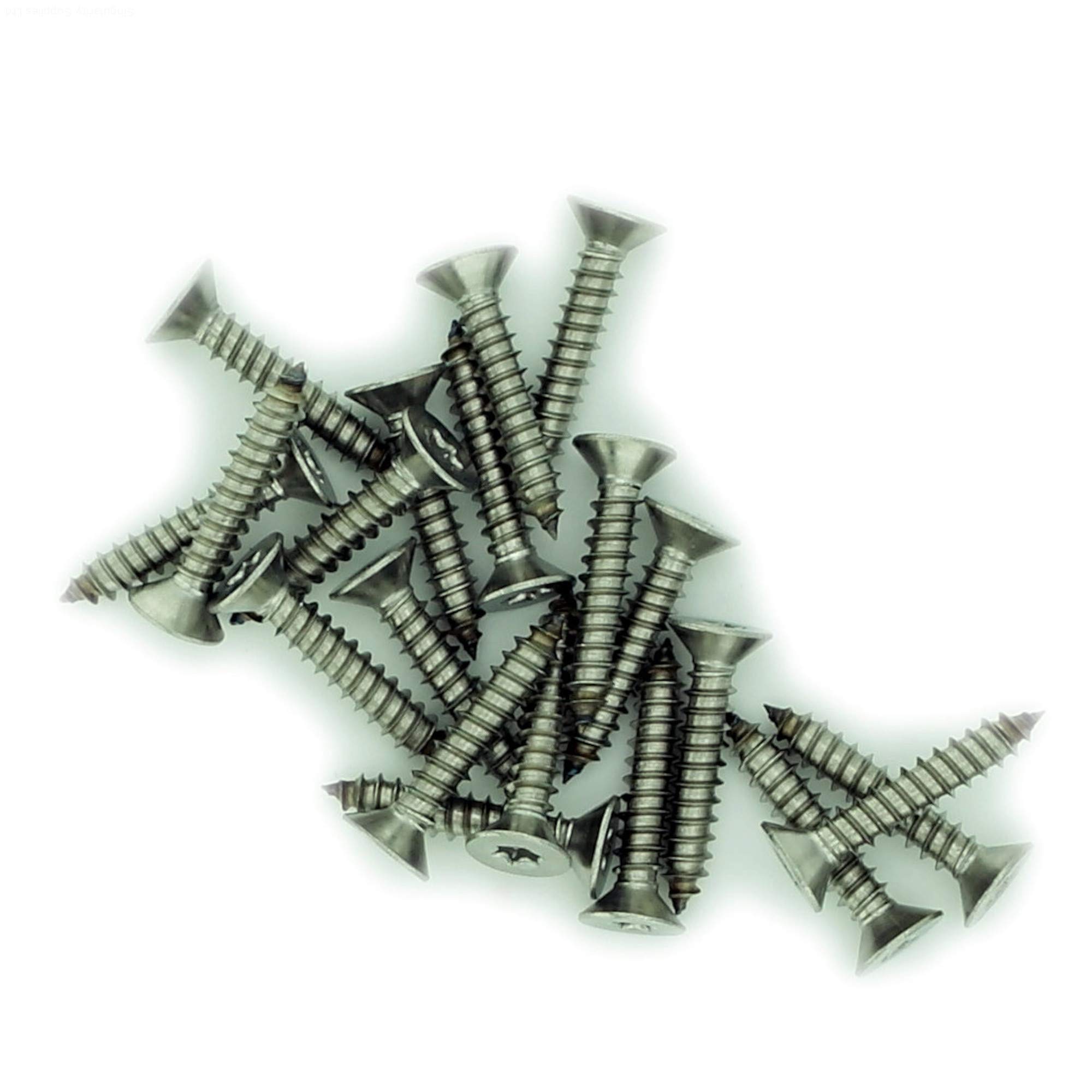 No.12 x 0.75 (5.5mm x 19mm) TX Countersunk Self-Tapping Screw - Stainless Steel (A2) (Pack of 20)