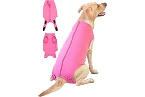 Caslfuca Dog Surgery Recovery Suit - After Spay, Abdominal Wounds Post Surgical Recovery, Anti Licking Breathable Dog Onesies for Small, Medium & Large Pet, Alternative Bandages Cone E-Collar