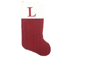 St. Nicholas Square 21 Inch Cable Knit Monogram Stocking L