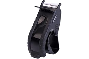 Heavy Duty Shipping Tape Dispenser: TENDO° Premium Line – Reusable, Replaceable, Eco-Friendly 2’’ Master Piece Dispenser for Pros with Patented 10° Sloped Chromium Blades - P-2200 (4th Gen.)_Black