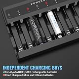 POWEROWL AA Rechargeable Batteries with Charger 8 Slots USB NiMH Kit view 2